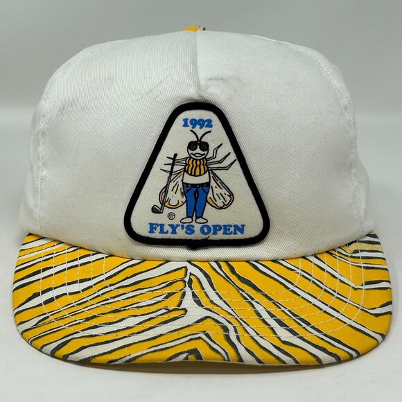 Vintage Flys Open Golf Tournament Baseball Cap Hat Golfing Golfer Snapback White - Picture 13 of 13